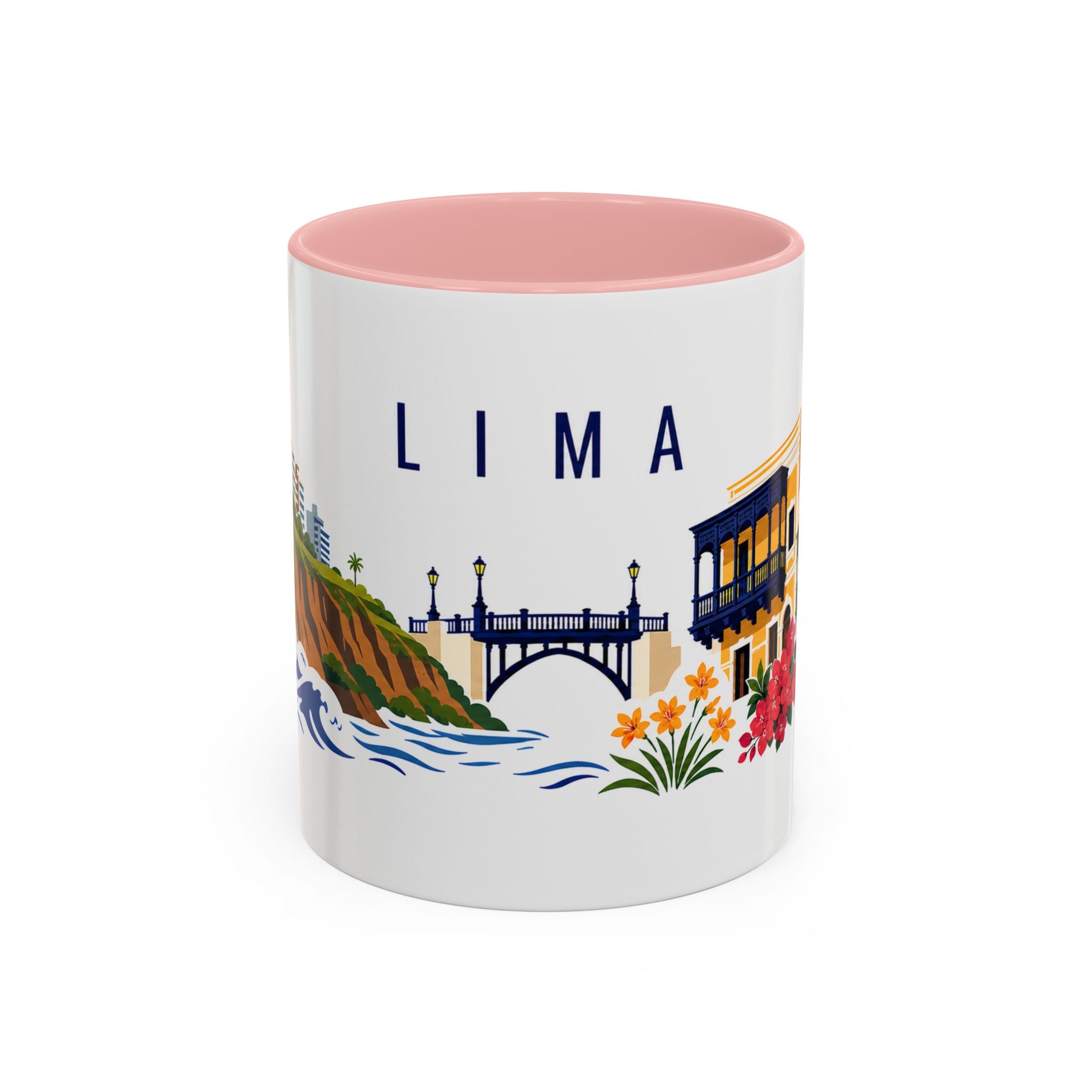 Lima Coffee Mug | Peru Travel Souvenir | Porcelain Decal City Gift | 11oz 15oz Accent Mug