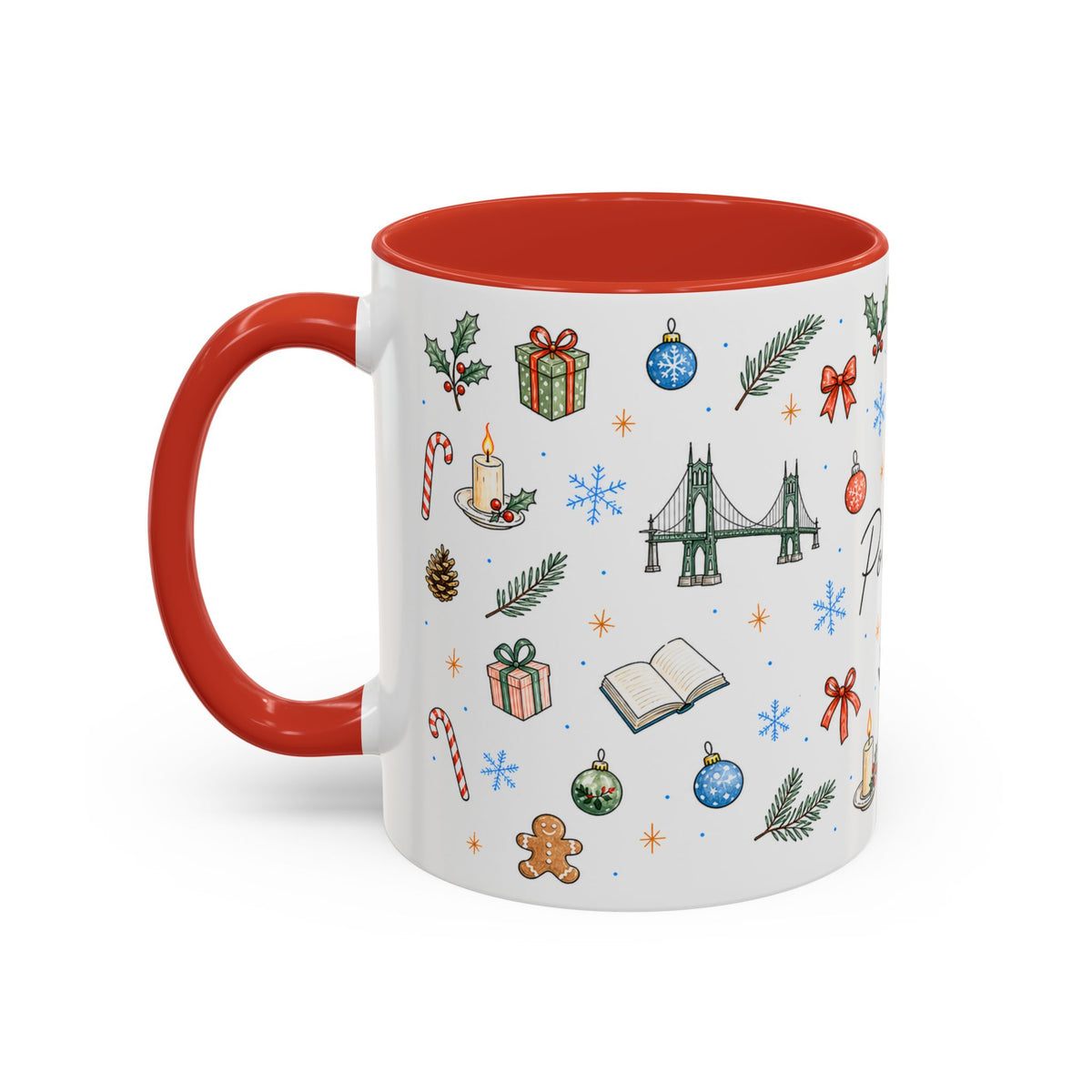 Portland Christmas Watercolor Mug | City Souvenir Coffee Cup (11oz 15oz)