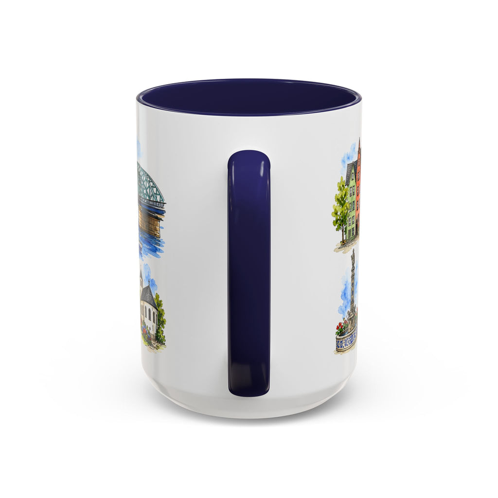 Cologne Illustrated Travel Mug | City Souvenir Accent Coffee Mug | 11oz 15oz Ceramic Cup