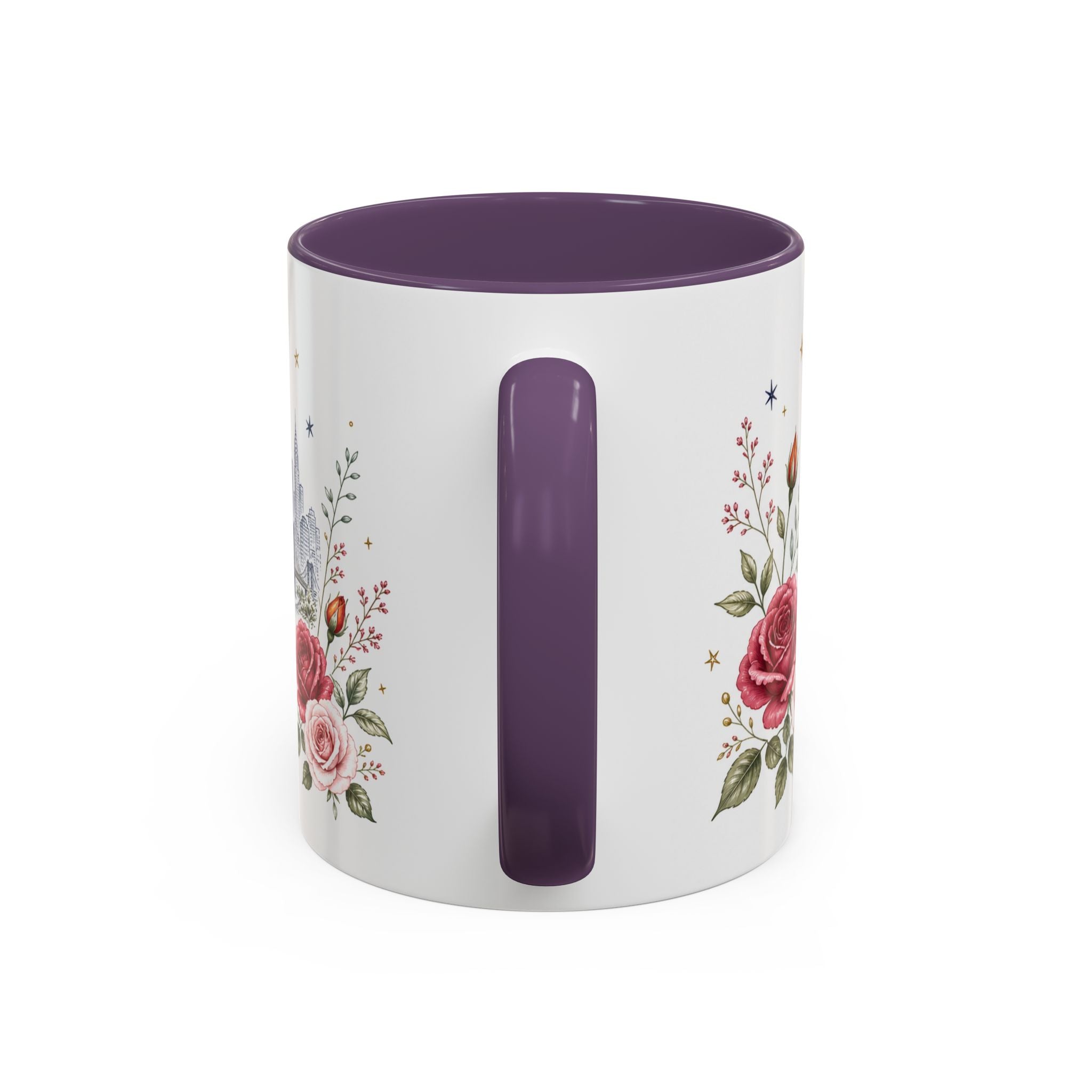 New York State Map Mug | Botanical Rose Accents, Long Distance Friendship Gift