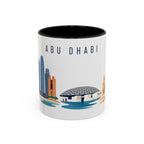 Abu Dhabi Coffee Mug | United Arab Emirates Travel Souvenir | Porcelain Decal City Gift | 11oz 15oz Accent Mug