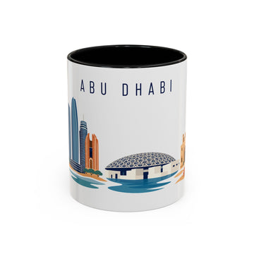 Abu Dhabi Coffee Mug | United Arab Emirates Travel Souvenir | Porcelain Decal City Gift | 11oz 15oz Accent Mug