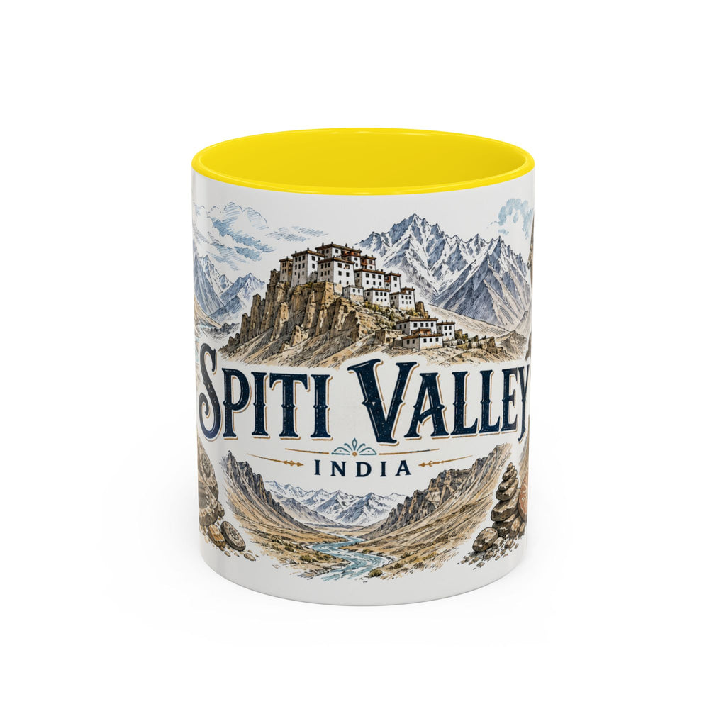 Spiti Valley Mug, India Travel Souvenir, Bucket List Gift, Accent Ceramic Coffee Mug 11oz 15oz