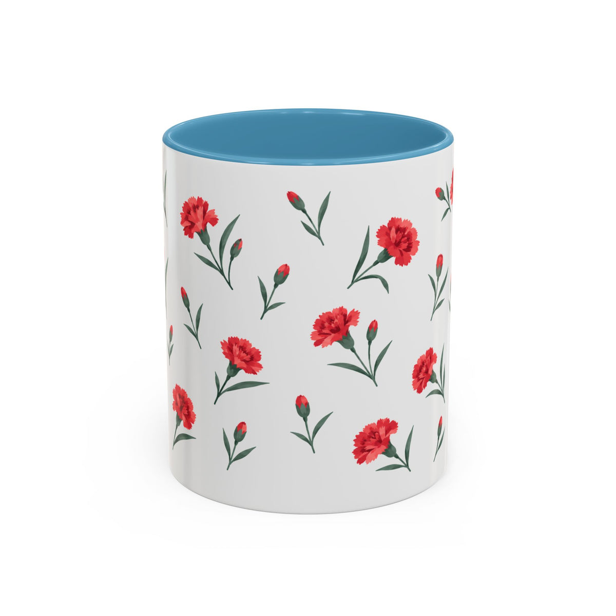 Ohio Scarlet Carnation Mug, State Flower Floral Coffee Cup, 11oz Botanical Gift