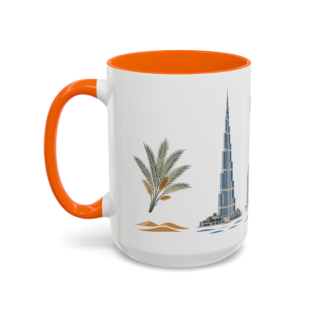 Dubai Coffee Mug | United Arab Emirates Travel Souvenir | Porcelain Decal City Gift | 11oz 15oz Accent Mug