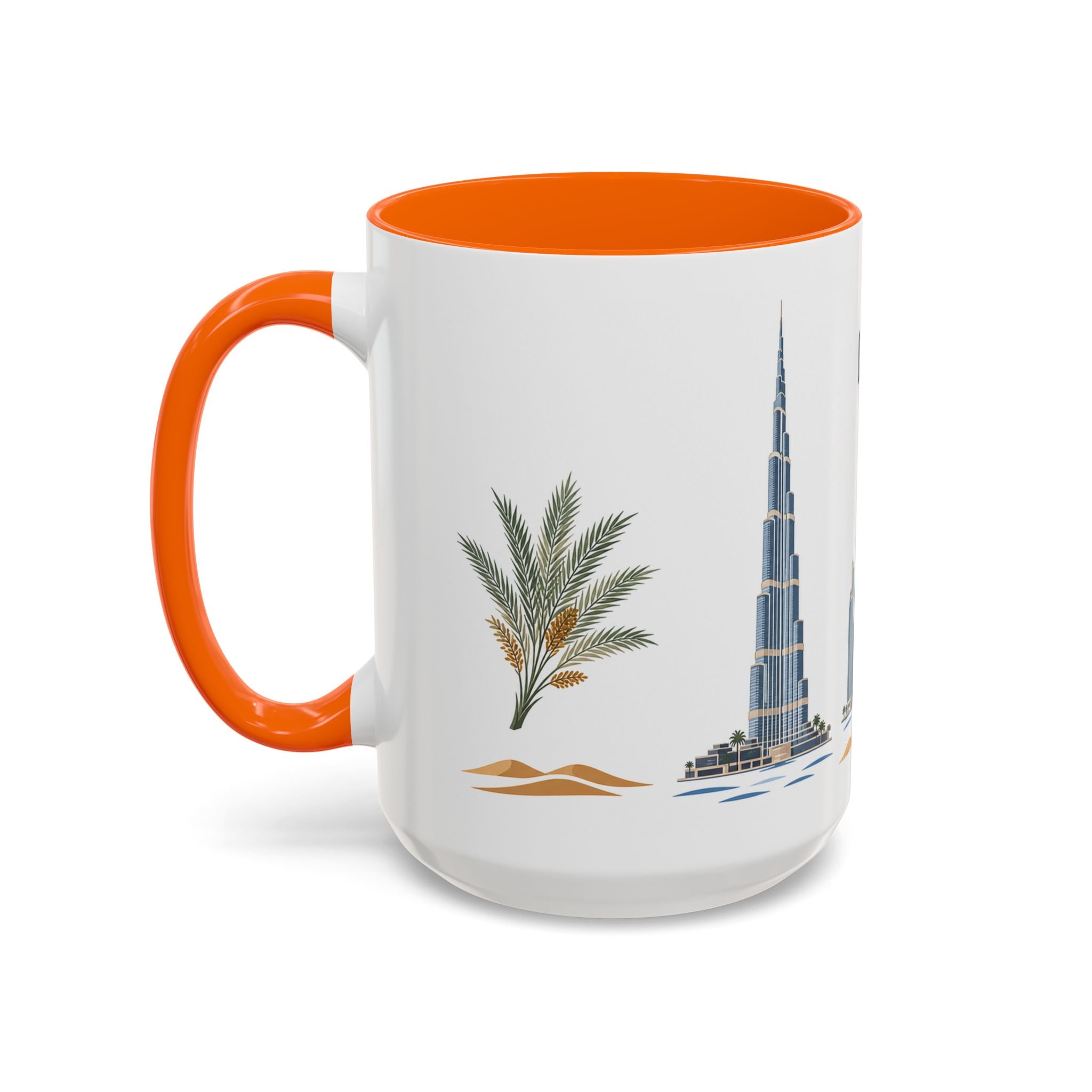 Dubai Coffee Mug | United Arab Emirates Travel Souvenir | Porcelain Decal City Gift | 11oz 15oz Accent Mug