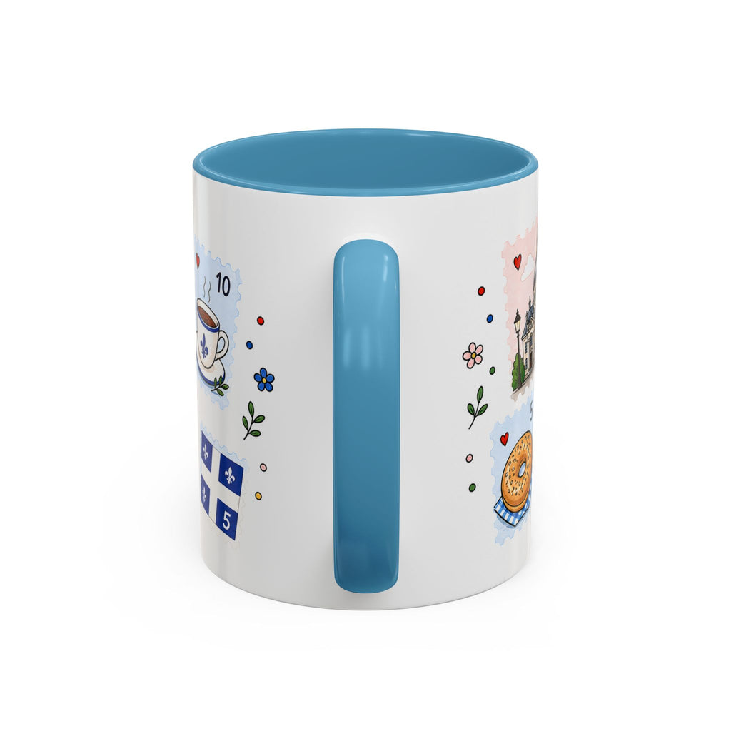 Montreal Coffee Mug | Postage Stamp Collage Mug | Travel Souvenir Accent Cup 11oz 15oz