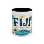Fiji Coffee Mug | Travel Destination Souvenir Gift | Accent Color Ceramic 11oz 15oz