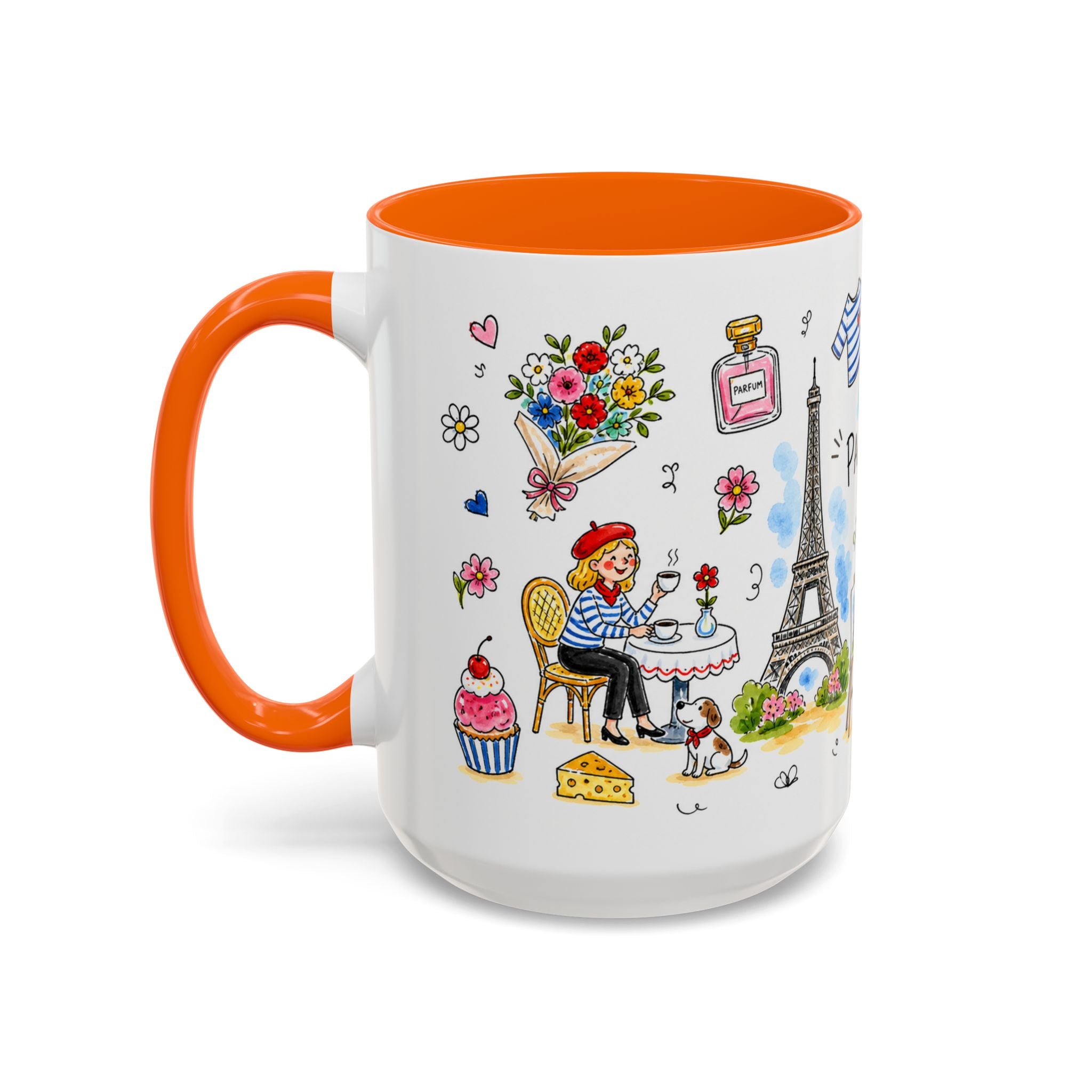 Paris Travel Mug | European City Souvenir Accent Coffee Mug | 11oz 15oz Ceramic Cup