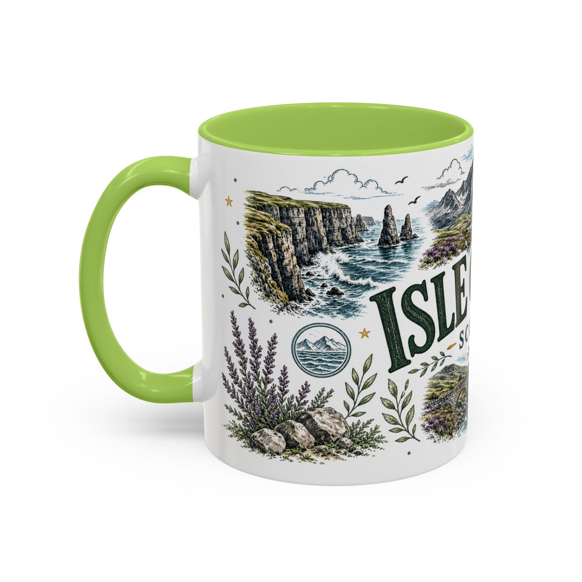 Isle of Skye Mug, Scotland Travel Souvenir, Bucket List Gift, Accent Ceramic Coffee Mug 11oz 15oz