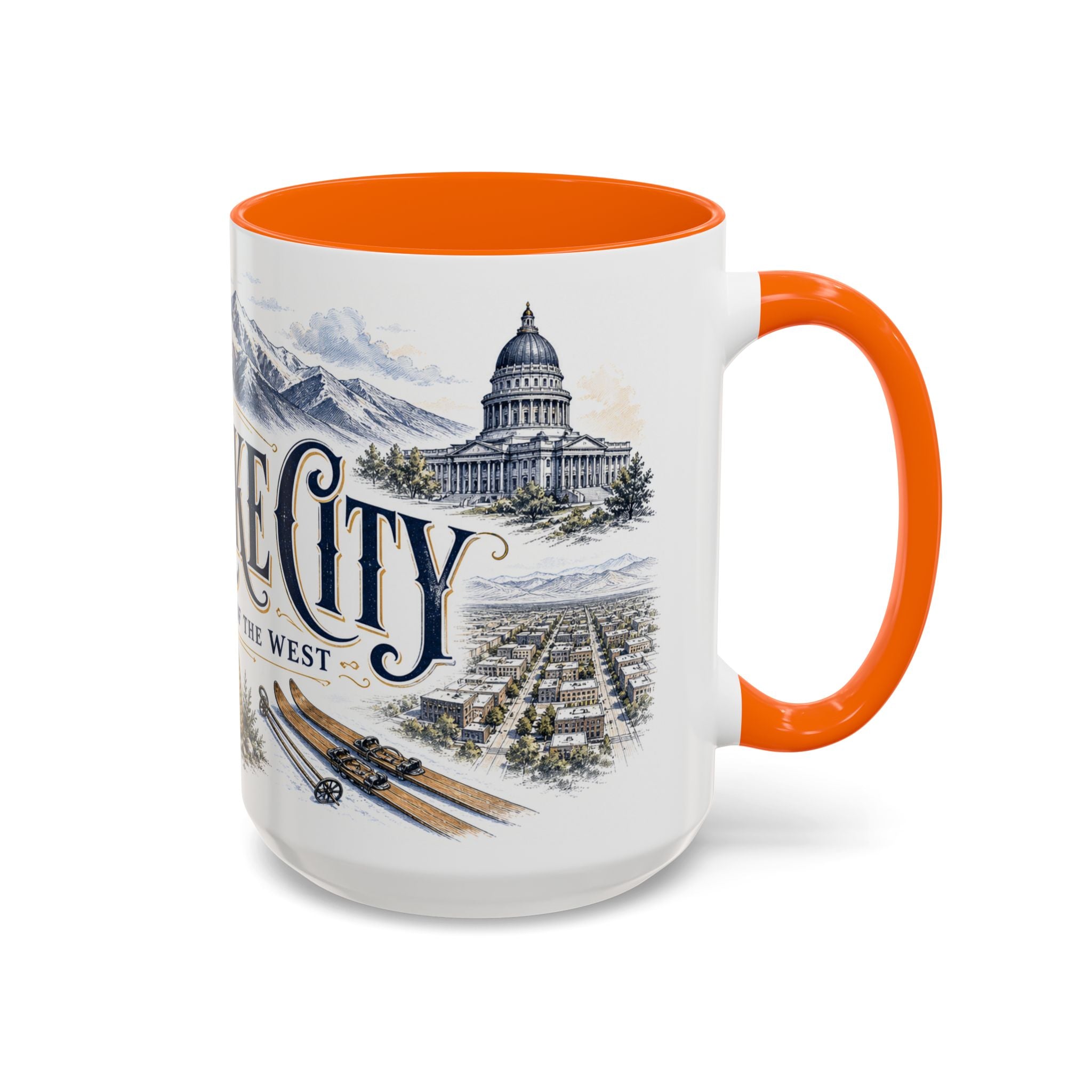 Salt Lake City Coffee Mug | United States Travel Souvenir | Vintage Illustrated City Gift | 11 oz 15 oz Accent Mug
