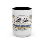 Great Sand Dunes National Park Coffee Mug | Colorado Desert Mountain Dunes Gift | Accent Color Ceramic 11oz 15oz