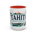 Tahiti Coffee Mug | Travel Destination Souvenir Gift | Accent Color Ceramic 11oz 15oz