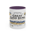 Great Sand Dunes National Park Coffee Mug | Colorado Desert Mountain Dunes Gift | Accent Color Ceramic 11oz 15oz
