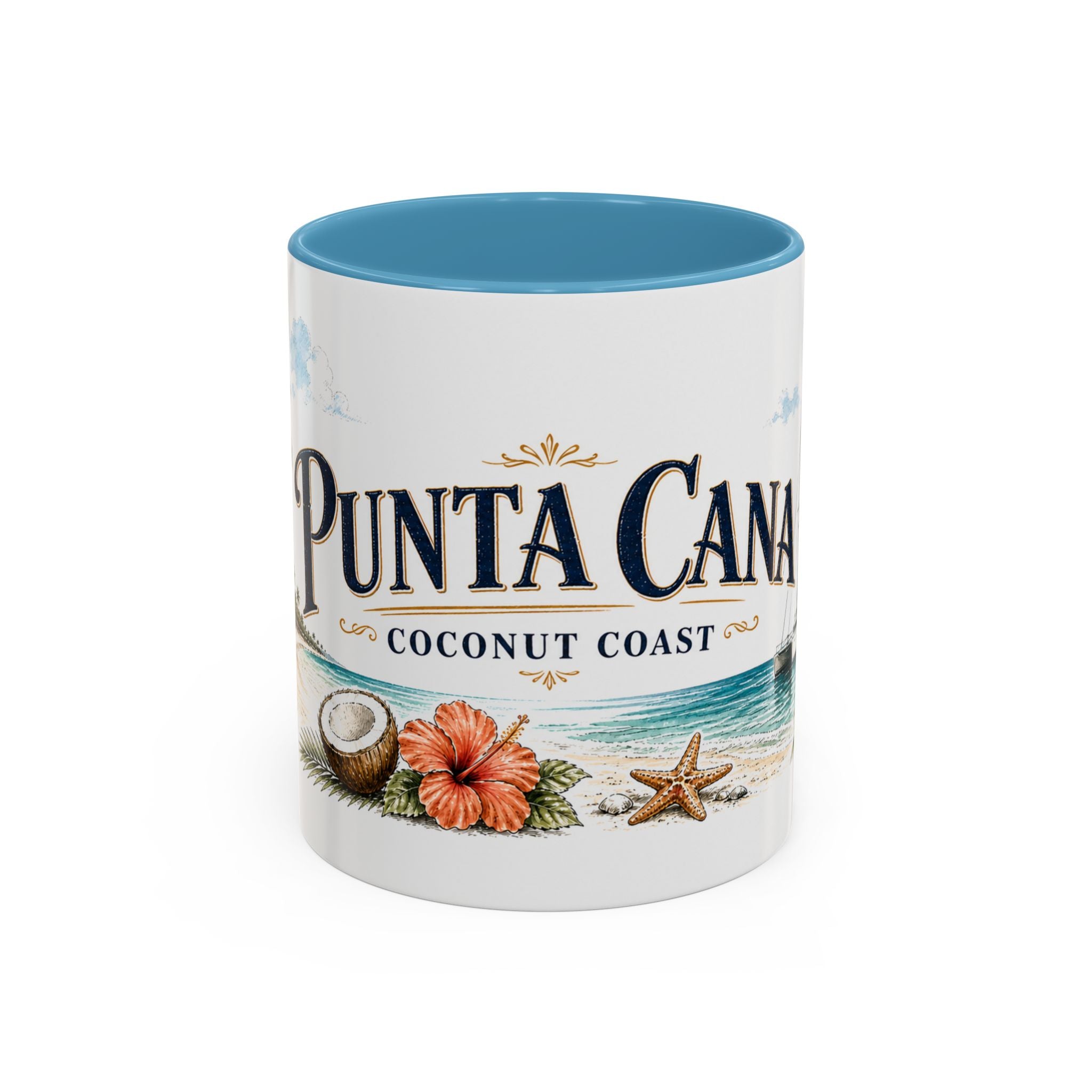 Punta Cana Coffee Mug | Dominican Republic Travel Souvenir | Vintage Illustrated City Gift | 11 oz 15 oz Accent Mug