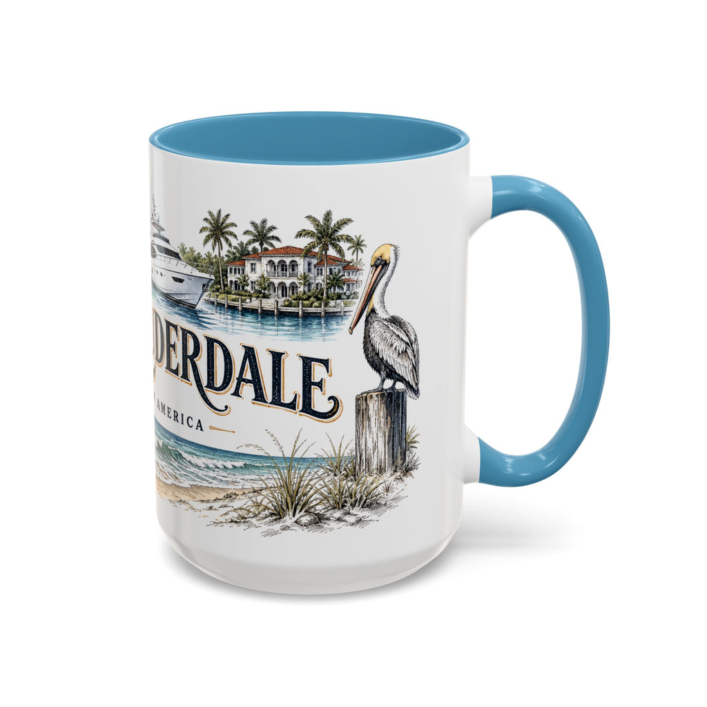 Fort Lauderdale Coffee Mug | United States Travel Souvenir | Vintage Illustrated City Gift | 11 oz 15 oz Accent Mug