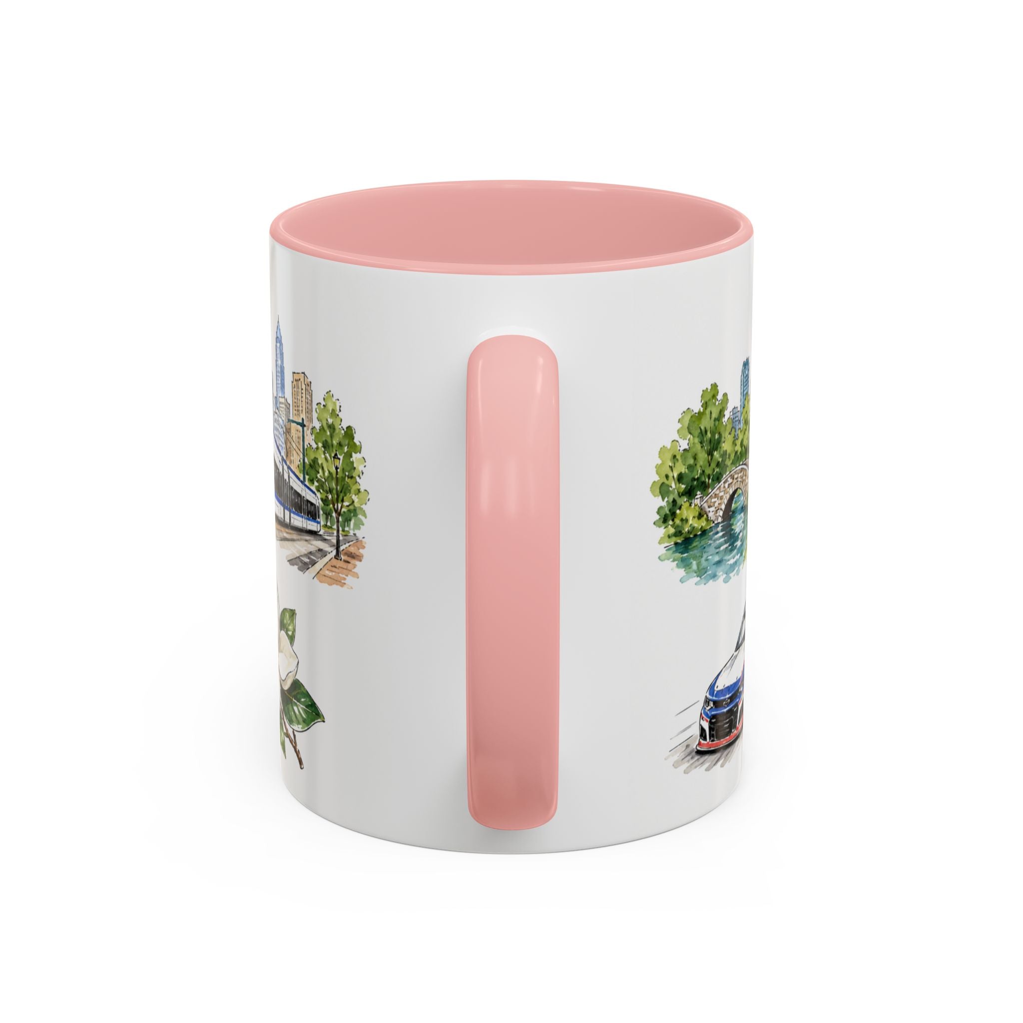 Charlotte Illustrated Travel Mug | City Souvenir Accent Coffee Mug | 11oz 15oz Ceramic Cup
