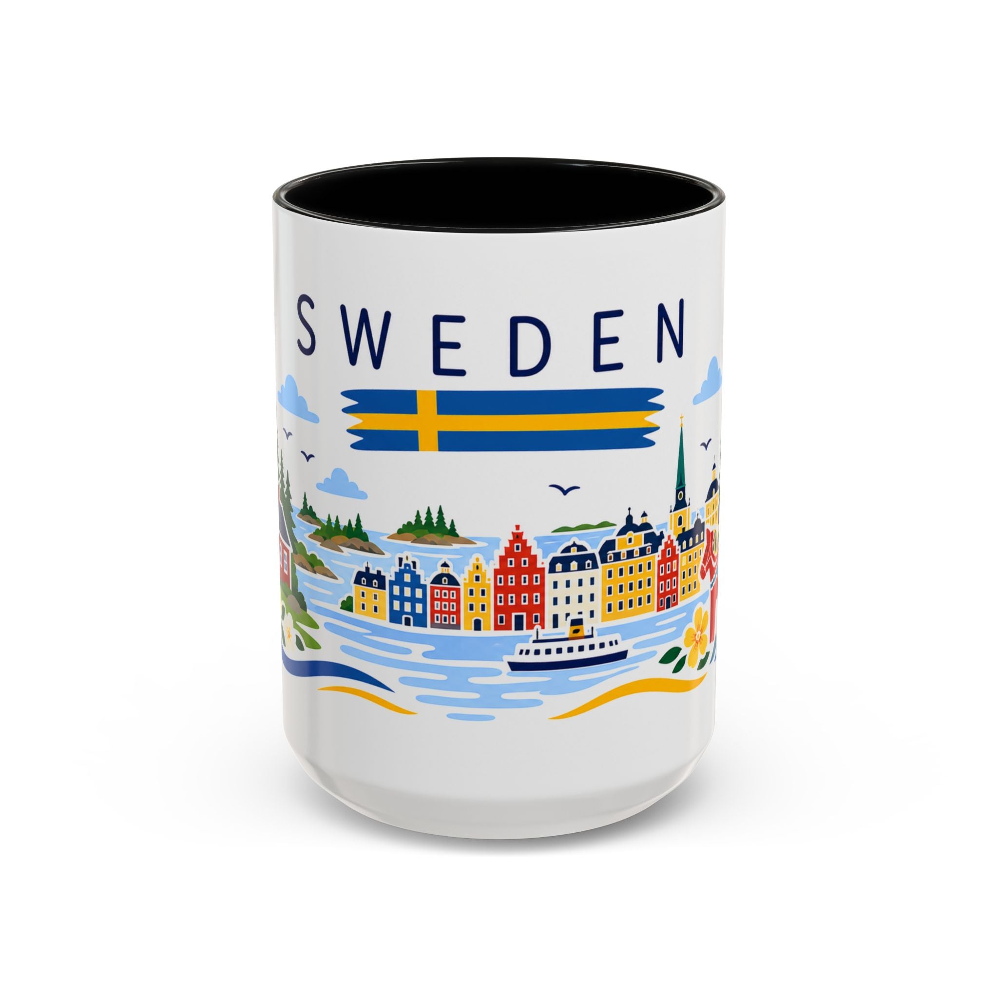 Sweden Coffee Mug | Travel Souvenir Accent Mug | Country Gift Ceramic Cup 11oz 15oz