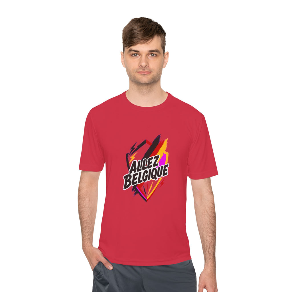 Allez Belgique Soccer Fan Shirt, Moisture Wicking Sport Tee