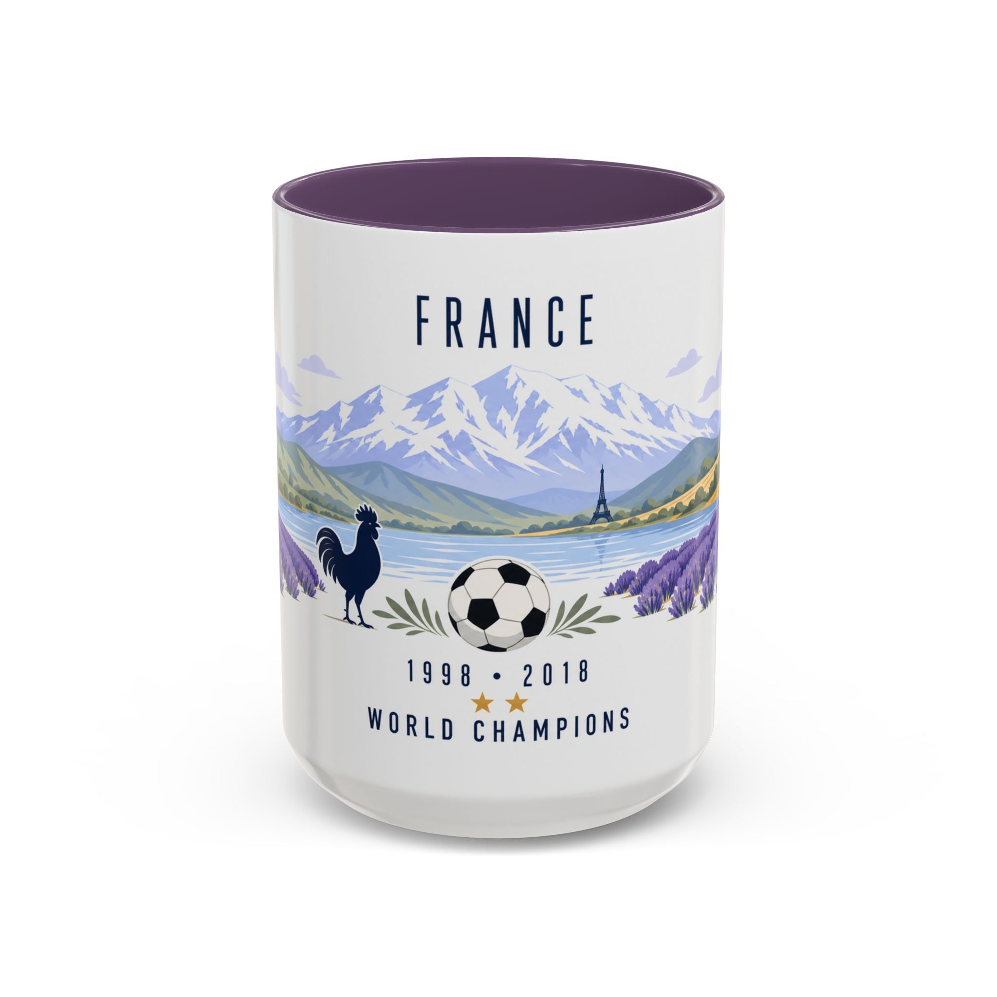 France World Champions Mug | Two Time Soccer Champion Gift | French Football Fan Cup | 1998 2018 | 11oz 15oz Accent Mug