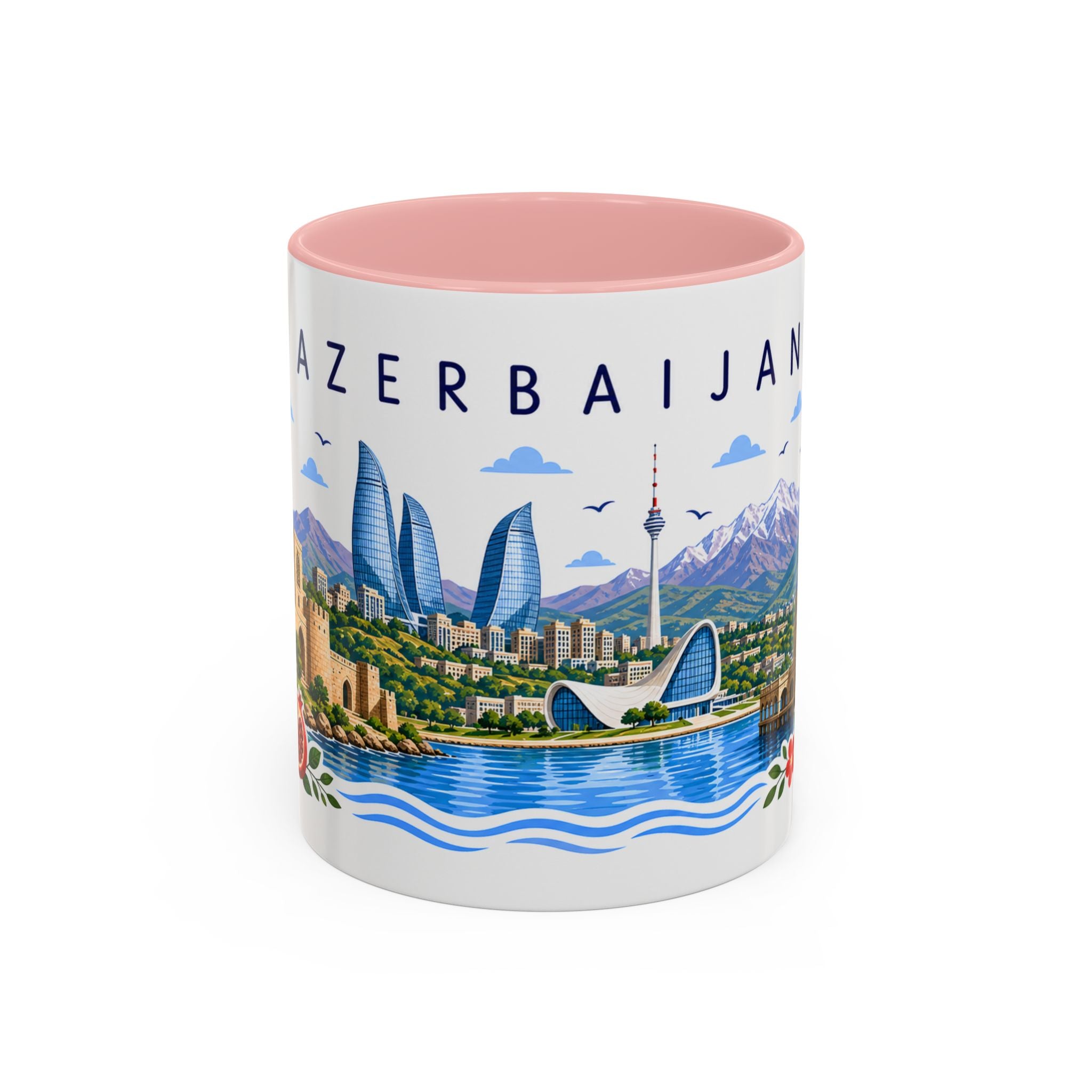 Azerbaijan Coffee Mug | Travel Souvenir Accent Mug | Place Gift Ceramic Cup 11oz 15oz