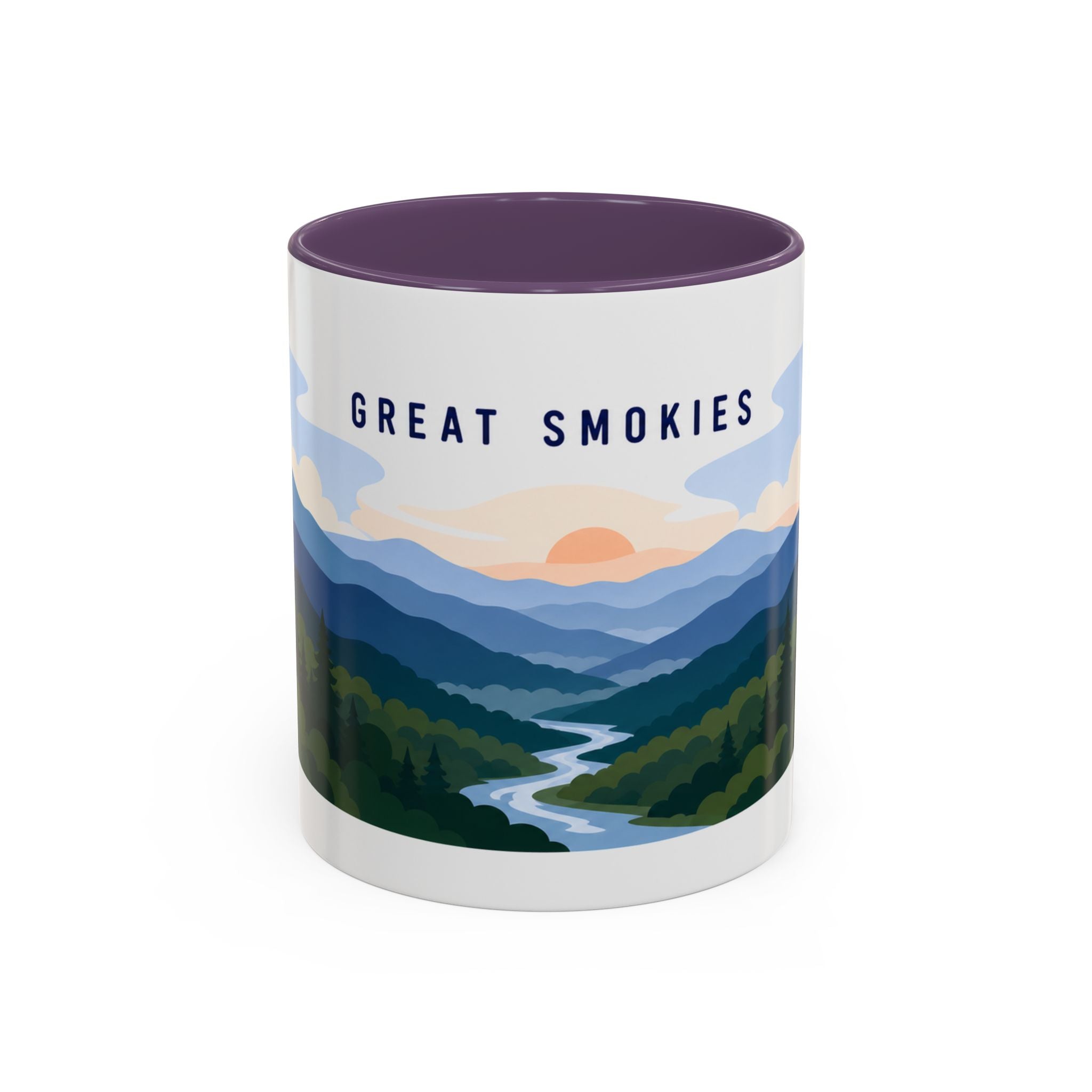 Great Smoky Mountains National Park Coffee Mug | Solid Color Block Park Souvenir | 11oz 15oz Accent Mug