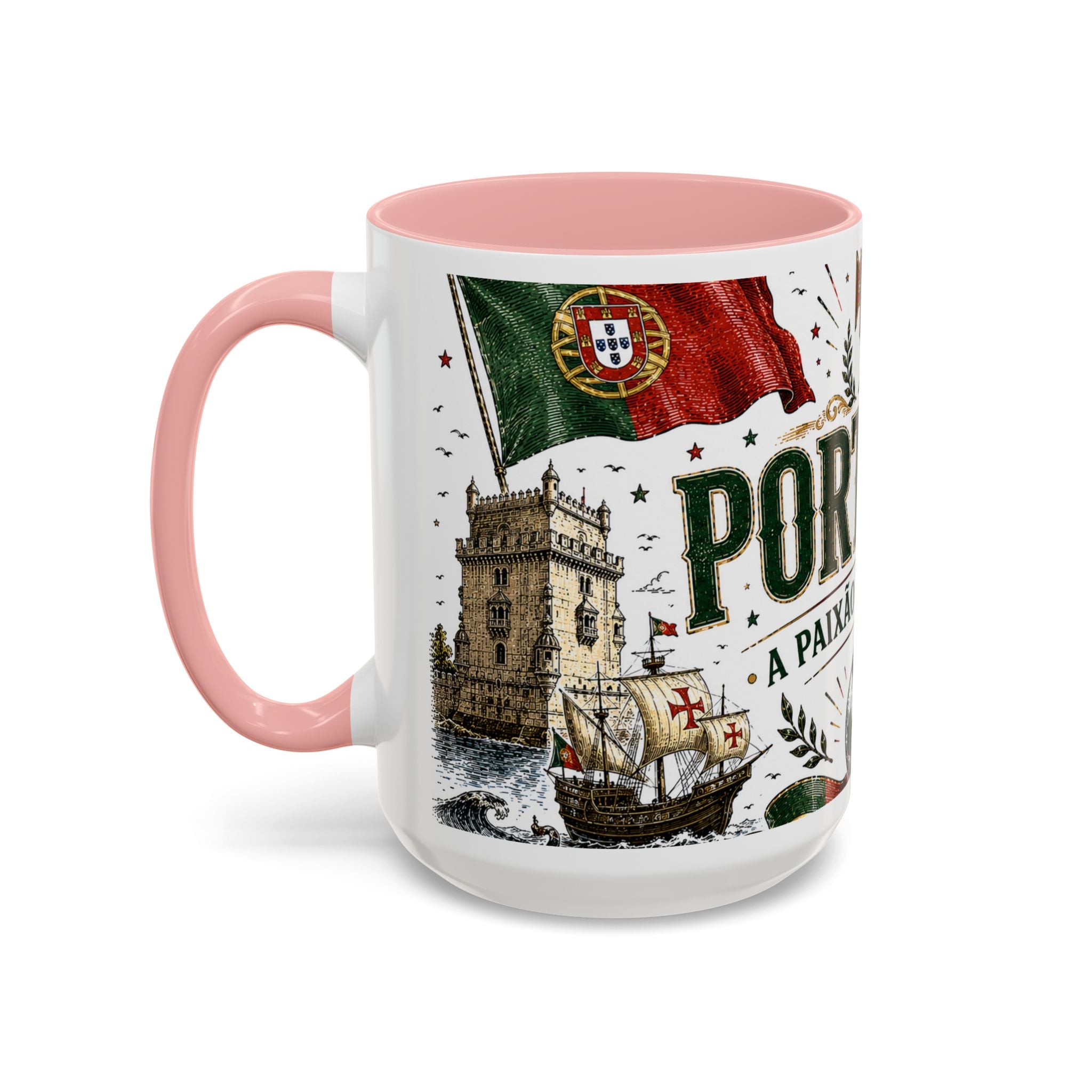 Portugal Soccer Coffee Mug | World Cup Fan Gift | Accent Color Ceramic 11oz 15oz Match Day Cup