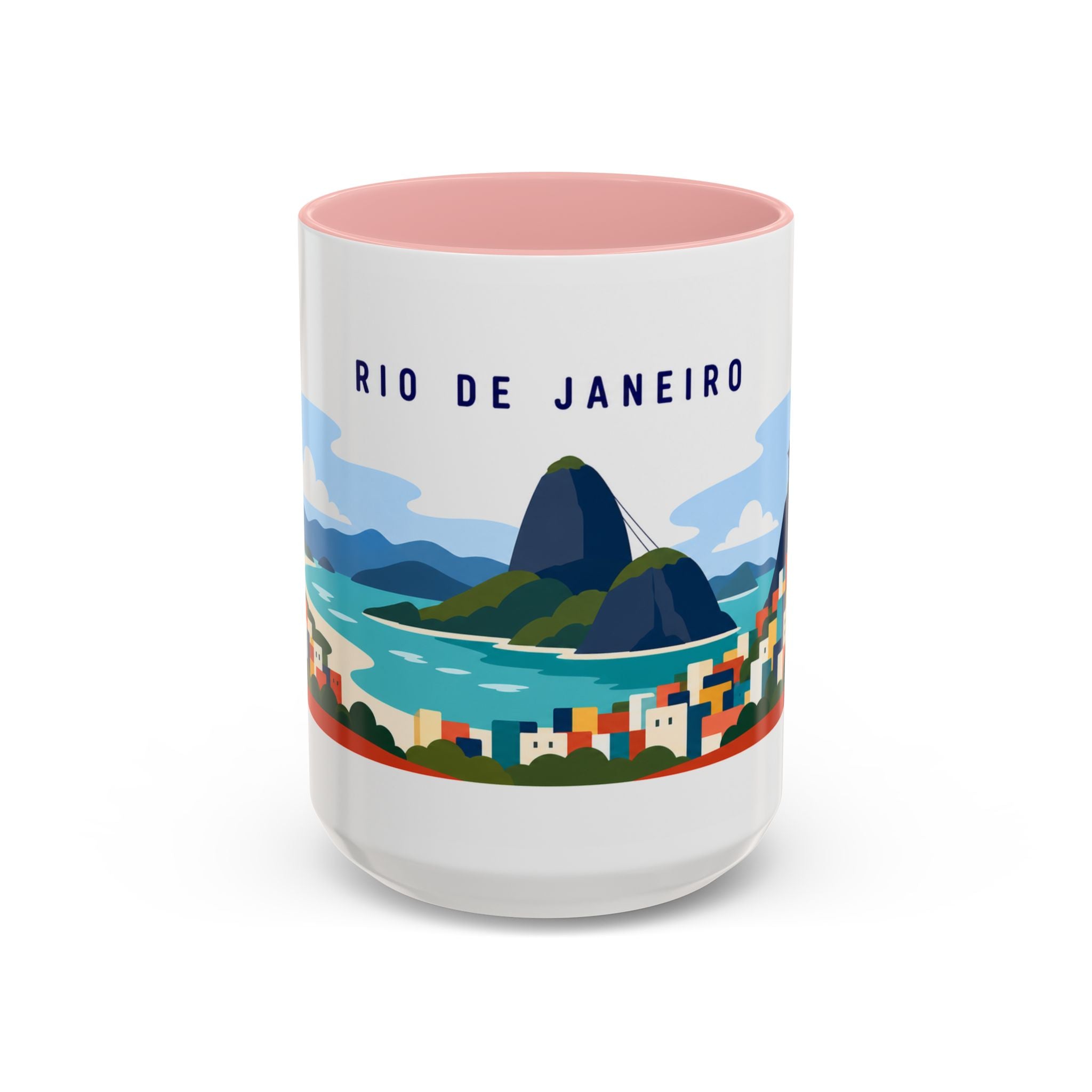 Rio de Janeiro Coffee Mug | Travel Destination Souvenir Gift | Accent Color Ceramic 11oz 15oz