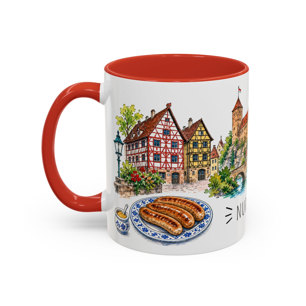 Nuremberg Illustrated Travel Mug | City Souvenir Accent Coffee Mug | 11oz 15oz Ceramic Cup