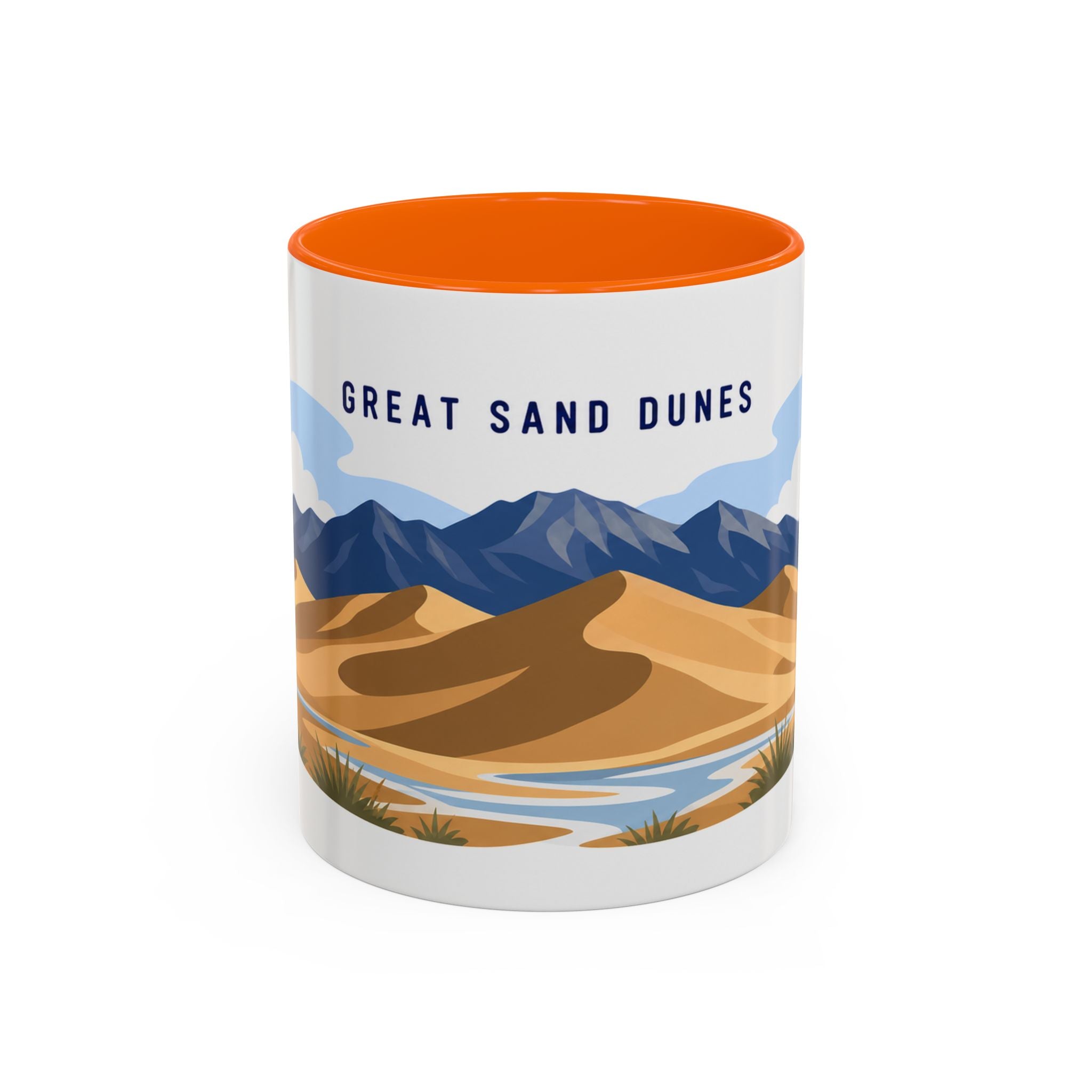 Great Sand Dunes National Park Coffee Mug | Solid Color Block Park Souvenir | 11oz 15oz Accent Mug