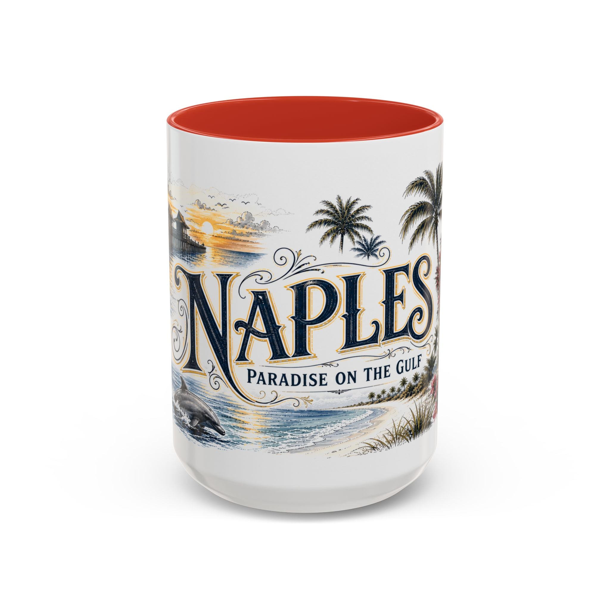 Naples Coffee Mug | United States Travel Souvenir | Vintage Illustrated City Gift | 11 oz 15 oz Accent Mug