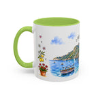 Positano Illustrated Travel Mug | Italy Souvenir Accent Coffee Mug | 11oz 15oz Ceramic Cup