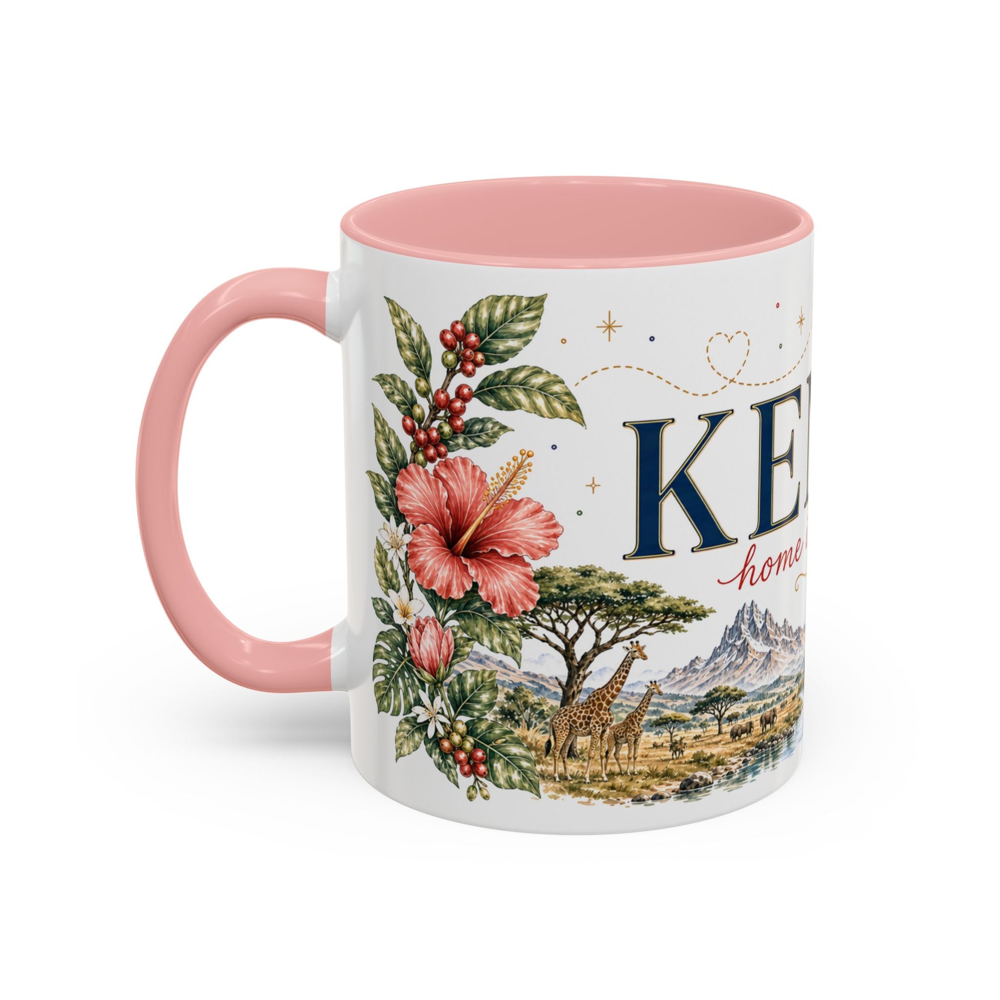 Kenya Home Country Mug | Moving Away Gift | Long Distance Friendship | 11 oz 15 oz Accent Mug