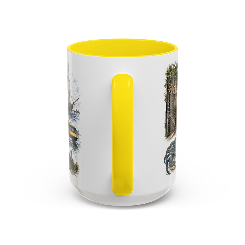 Baltimore Coffee Mug | United States Travel Souvenir | Vintage Illustrated City Gift | 11 oz 15 oz Accent Mug