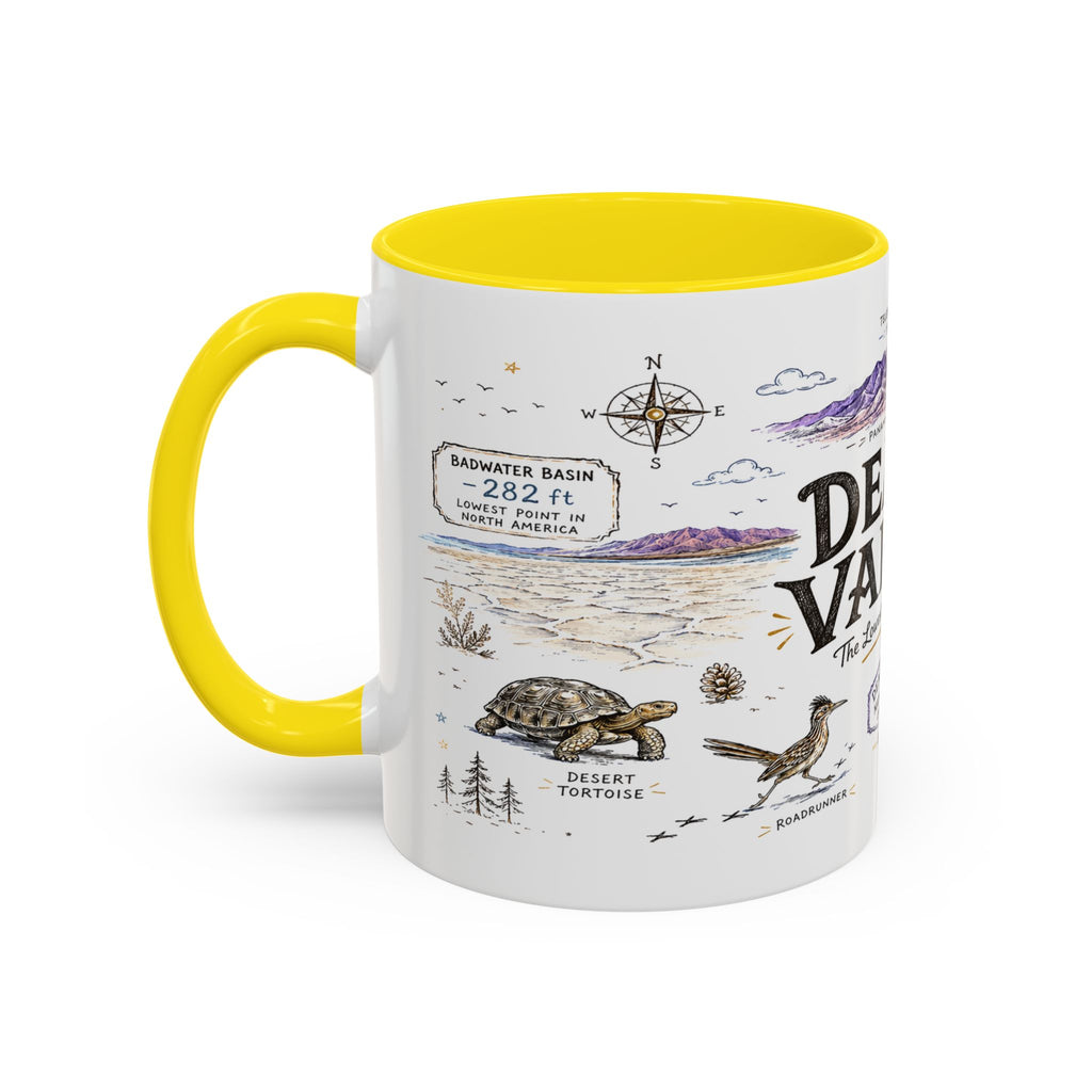Death Valley National Park Coffee Mug | California Desert Hiking Camping Gift | Accent Color Ceramic 11oz 15oz