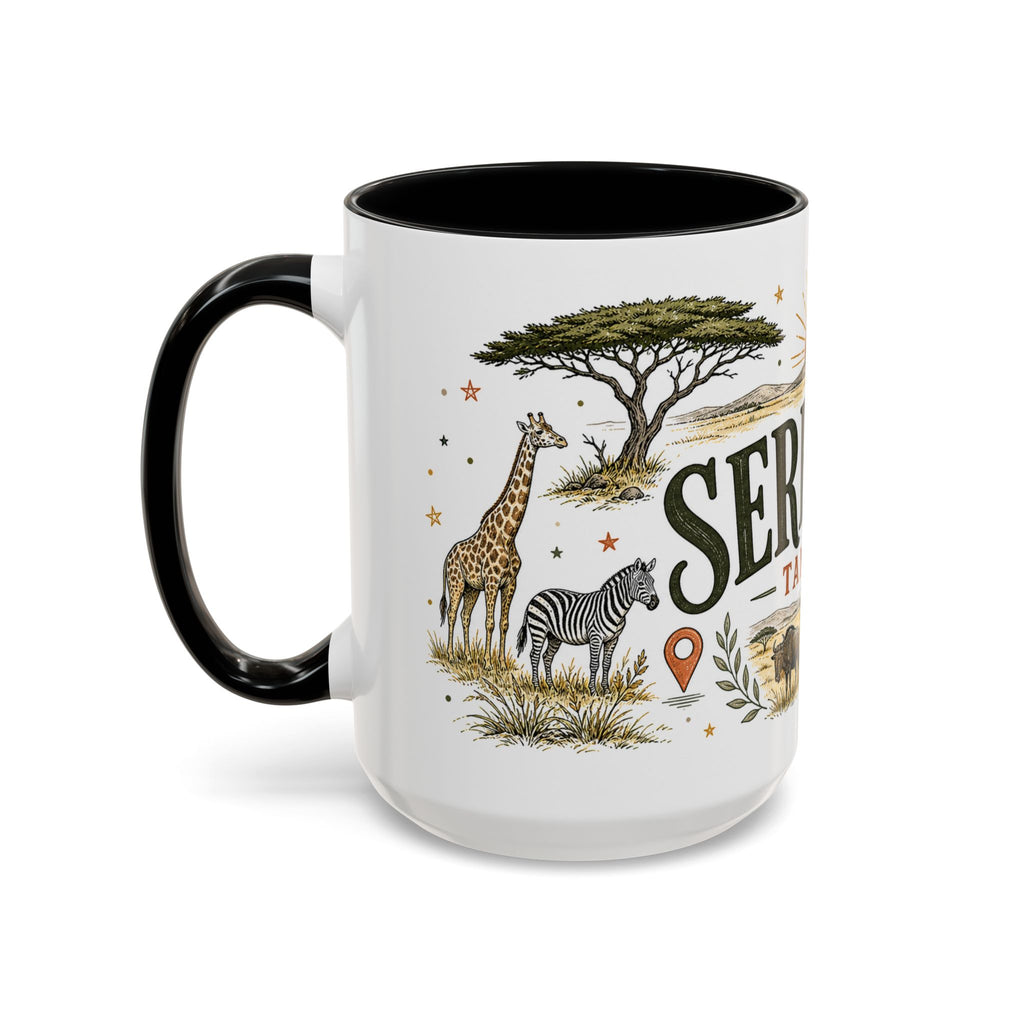 Serengeti Coffee Mug | Travel Destination Souvenir Gift | Accent Color Ceramic 11oz 15oz