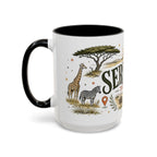 Serengeti Coffee Mug | Travel Destination Souvenir Gift | Accent Color Ceramic 11oz 15oz