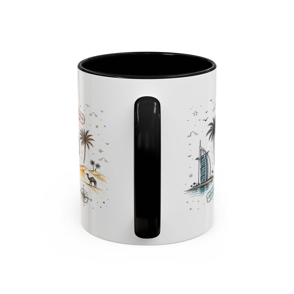 Dubai Coffee Mug | UAE Souvenir Travel Gift | Accent Color Ceramic 11oz 15oz