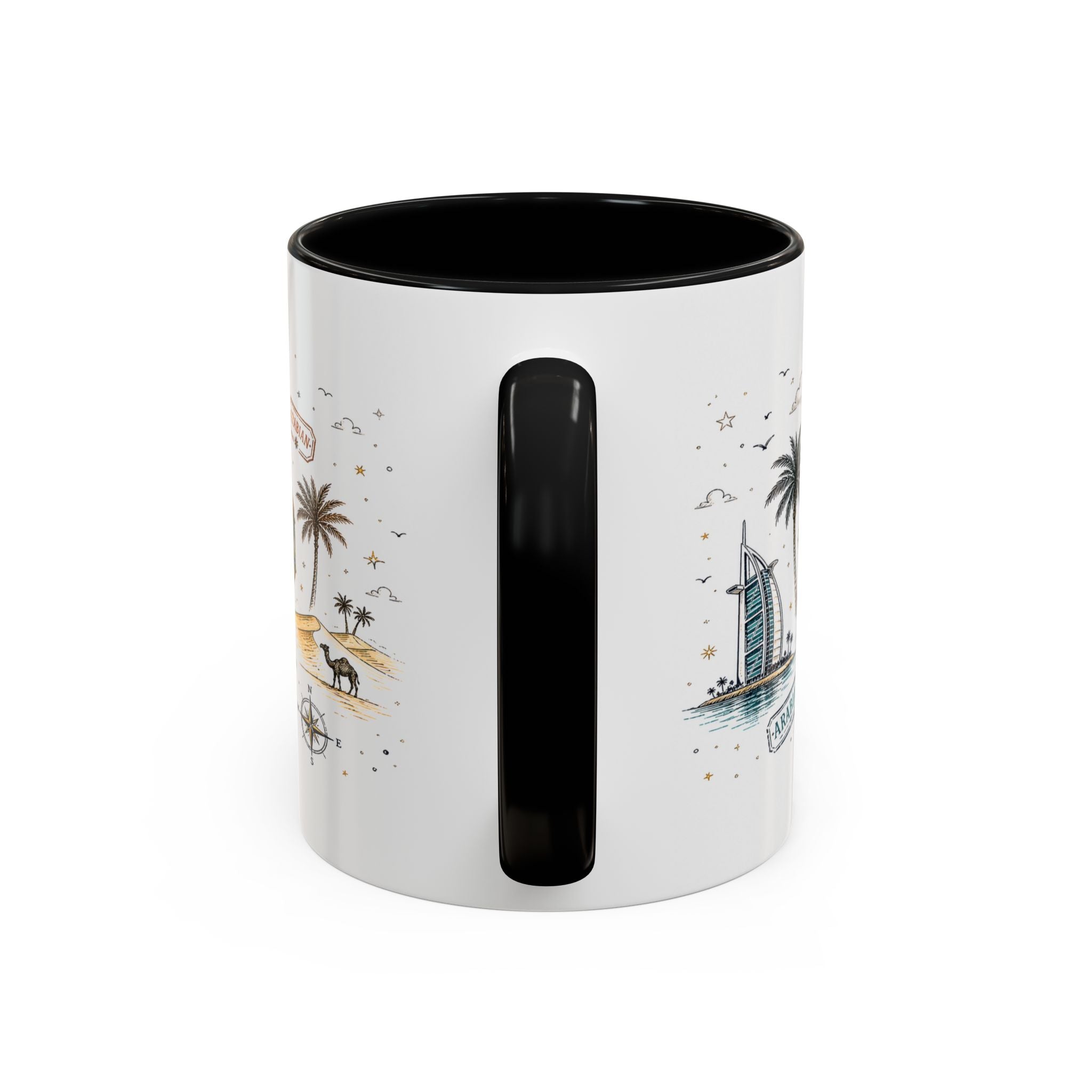Dubai Coffee Mug | UAE Souvenir Travel Gift | Accent Color Ceramic 11oz 15oz