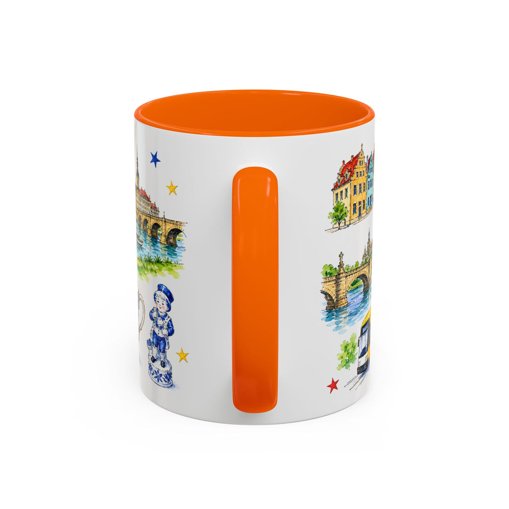 Dresden Illustrated Travel Mug | City Souvenir Accent Coffee Mug | 11oz 15oz Ceramic Cup