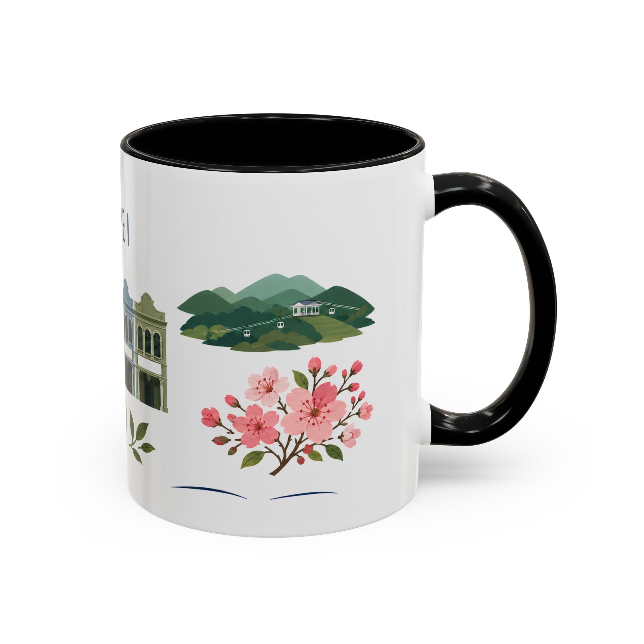 Taipei Coffee Mug | Taiwan Travel Souvenir | Porcelain Decal City Gift | 11oz 15oz Accent Mug