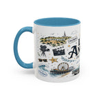 Los Angeles Coffee Mug | California Souvenir City Gift | Accent Color Ceramic 11oz 15oz