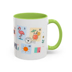 Miami Coffee Mug | Postage Stamp Collage Mug | Travel Souvenir Accent Cup 11oz 15oz