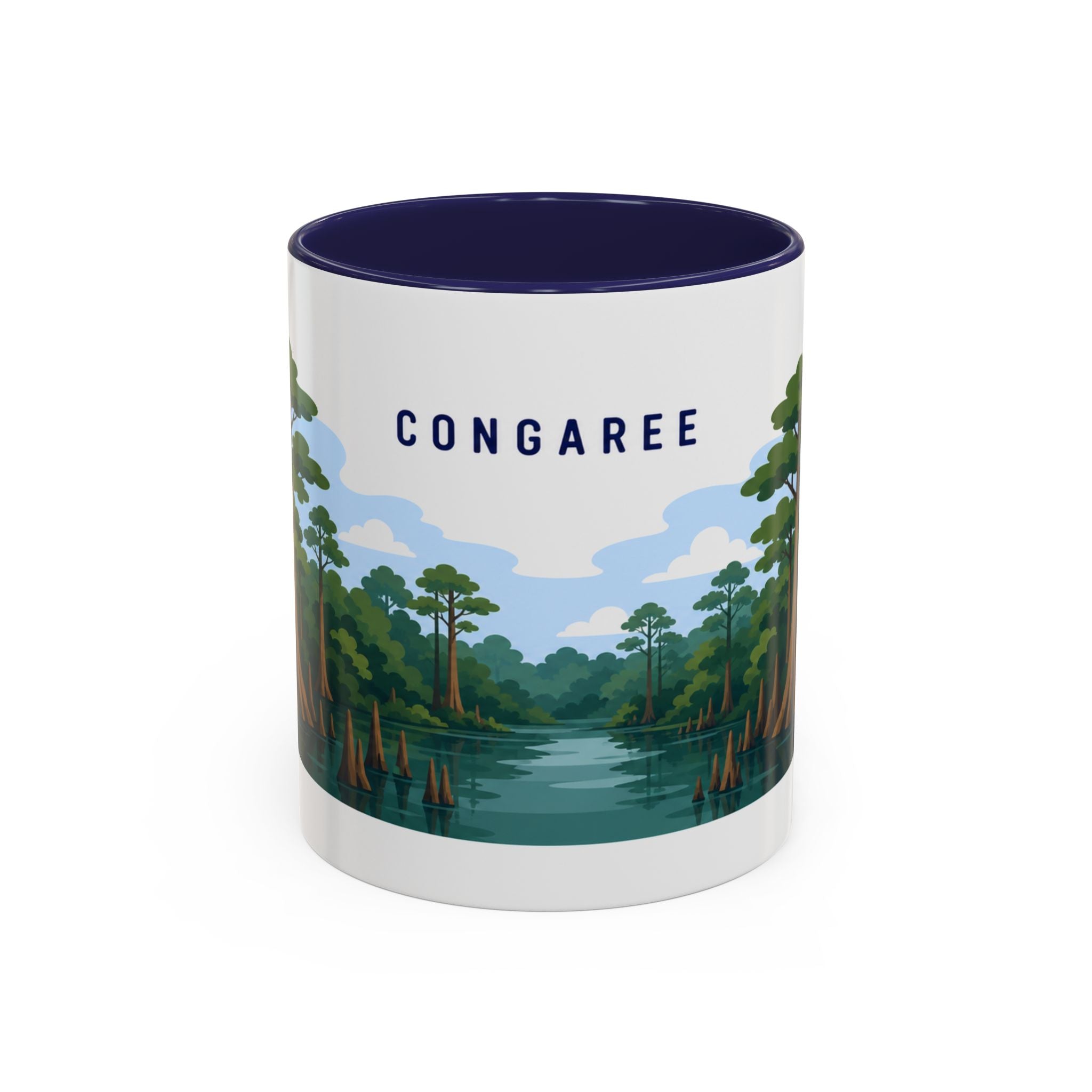 Congaree National Park Coffee Mug | Solid Color Block Park Souvenir | 11oz 15oz Accent Mug