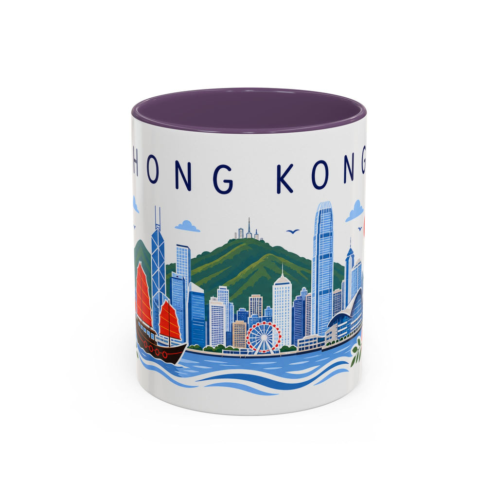 Hong Kong Coffee Mug | Travel Souvenir Accent Mug | Place Gift Ceramic Cup 11oz 15oz