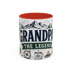 Grandpa The Legend Coffee Mug | Gift From Grandkids | Accent Color Ceramic 11oz 15oz