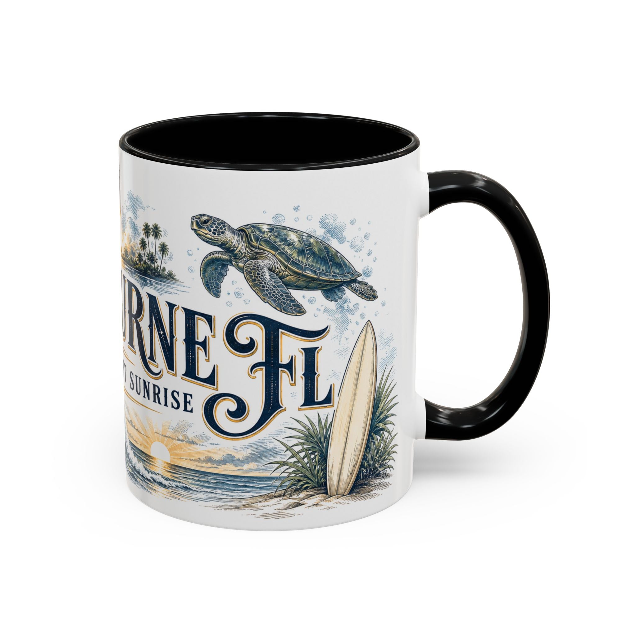 Melbourne FL Coffee Mug | United States Travel Souvenir | Vintage Illustrated City Gift | 11 oz 15 oz Accent Mug
