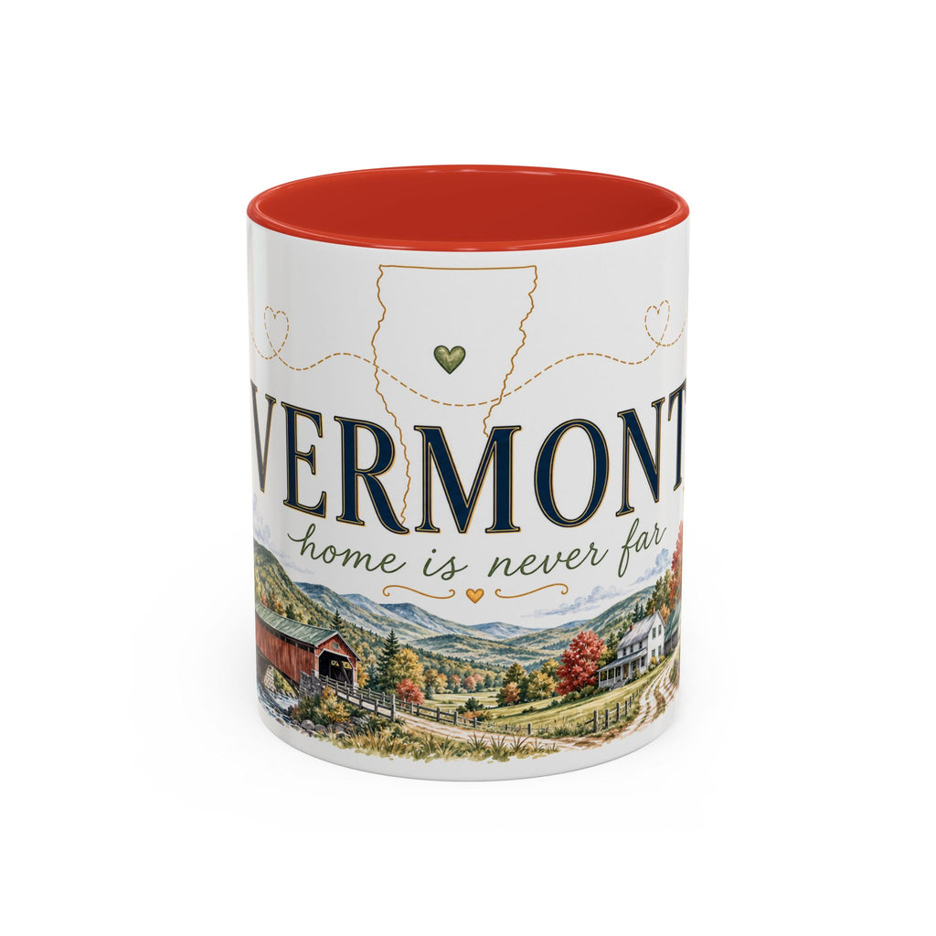 Vermont Home State Mug | Moving Away Gift | Long Distance Friendship Coffee Cup | 11oz 15oz Accent Mug