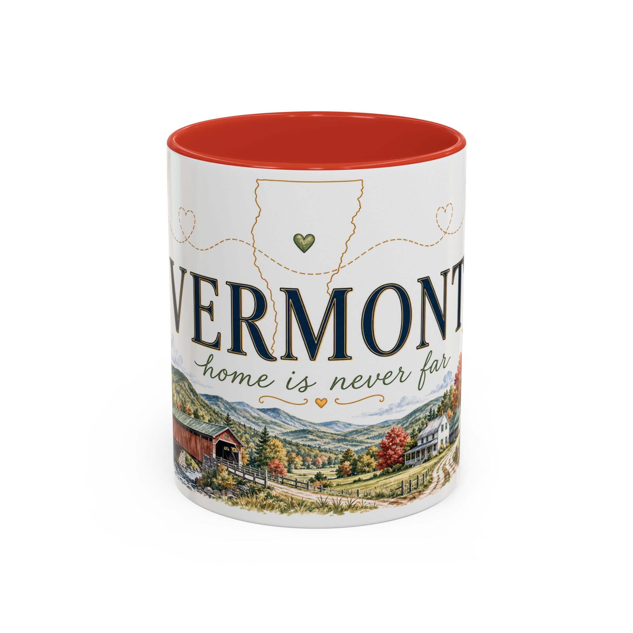 Vermont Home State Mug | Moving Away Gift | Long Distance Friendship Coffee Cup | 11oz 15oz Accent Mug