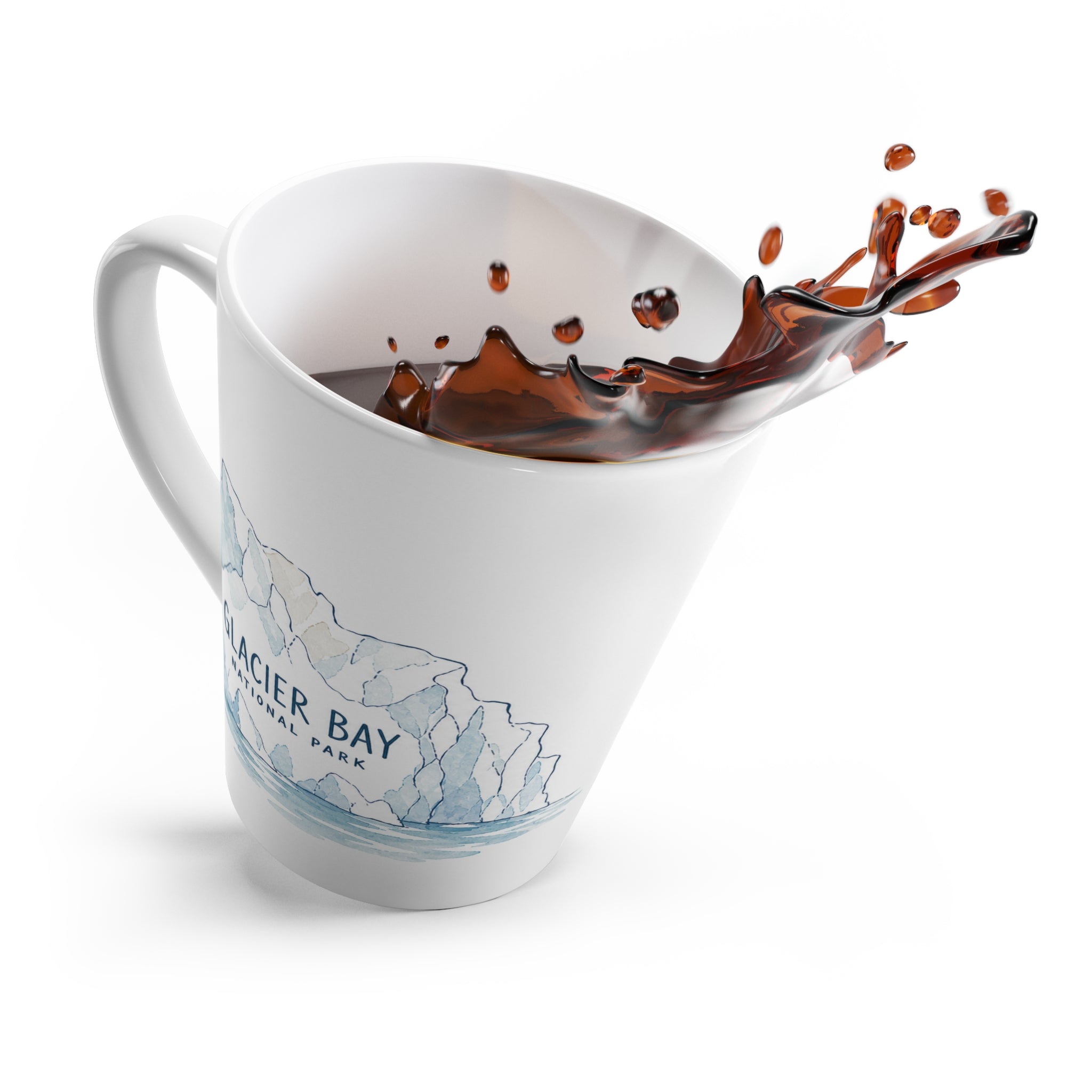 Glacier Bay National Park Latte Mug | Pastel Watercolor Nature Coffee Cup | 12 oz Travel Souvenir Gift